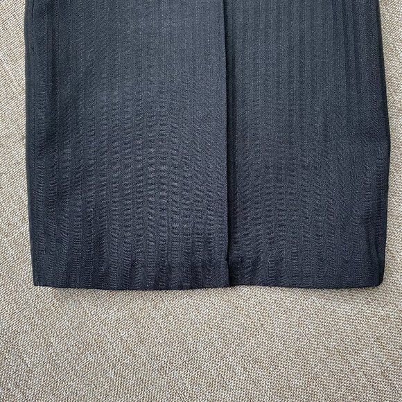 Bocaccio Uomo Pleated Dress Pants Women's 16R Black Pinstriped Business Office - Picture 7 of 13